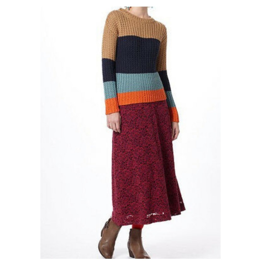 Anthropologie Olaf Stripe Wool Blend Sweater
